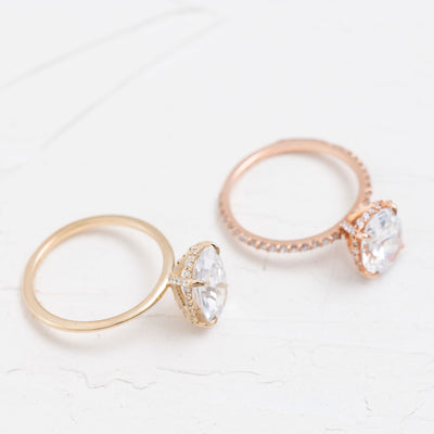 Aila | 1.74 Carat TW Pavé Engagement Ring in your choice of Diamond Shape and Gold Colour
