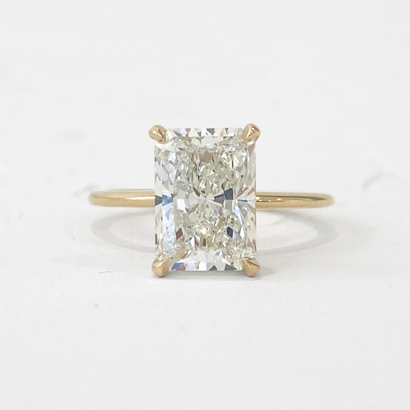 Rose | Radiant Diamond Solitaire with a diamond wrap in your choice of gold colour