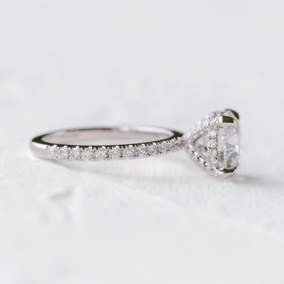 Aila | Round Diamond with Pavé Set Diamond Band