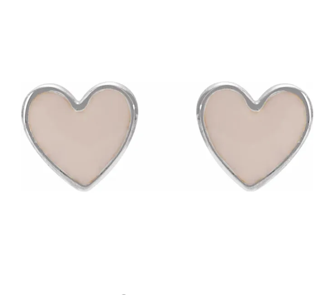 Enamel Heart Earrings | Heartful Radiance Studs