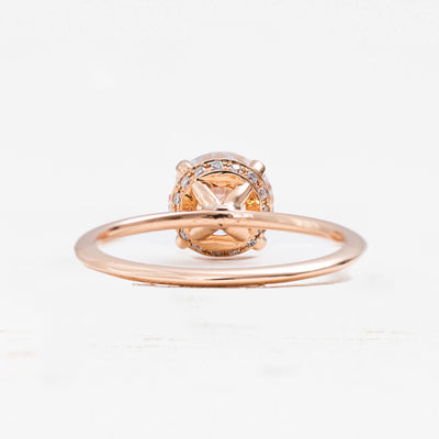 Rose | Round Solitaire Diamond Engagement Ring with a Subtle Diamond Wrap