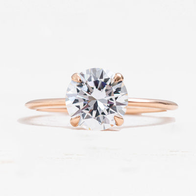 Rose | Oval Diamond Solitaire with a diamond wrap in your choice of gold colour