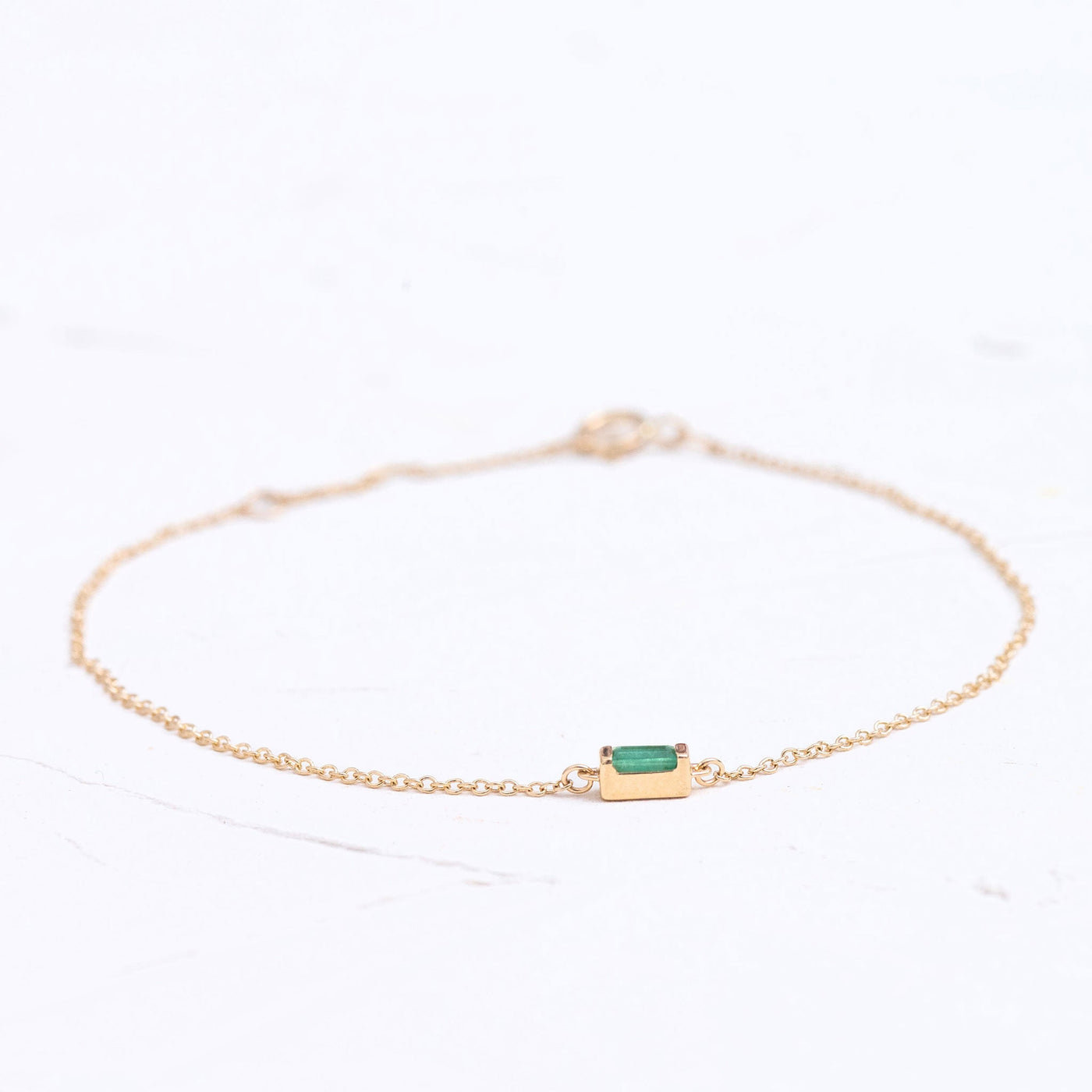 Baguette Natural Emerald Bracelet