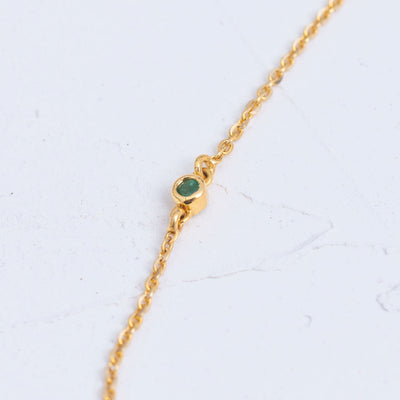 Natural Emerald Necklace | 18k Yellow Gold