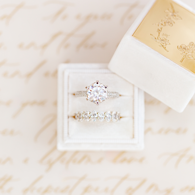 Aurora | 1 Carat Engagement Ring with 3 rows of Pavé Diamonds | Your Choice of Diamond Shape and Gold Colour
