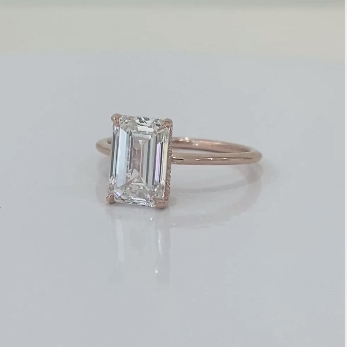 Rose | Radiant Diamond Solitaire with a diamond wrap in your choice of gold colour