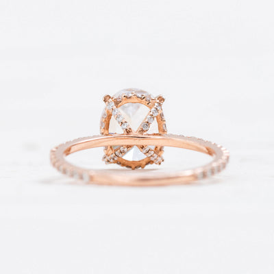 Aila | 1.74 Carat TW Pavé Engagement Ring in your choice of Diamond Shape and Gold Colour