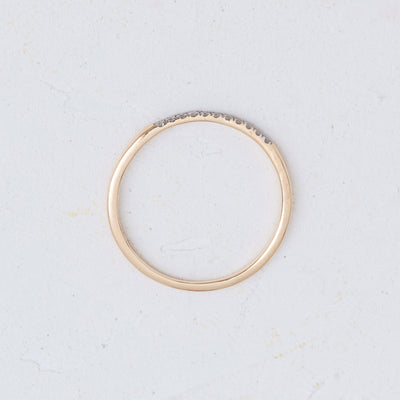 The Everyday Petit Pavé Band in 14k yellow gold